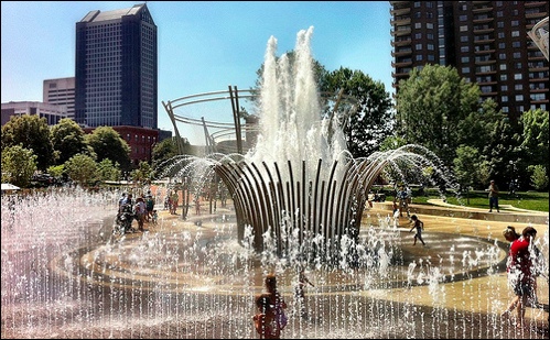 Scioto Mile Splash Park Fountains